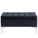 [ Monica Rectangular Storage Ottoman in Black/Silver ] - Custom Furniture Manufacturer Brampton, Toronto, Vaughan, Mississauga, Ontario, Oakville, Hamilton