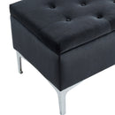 [ Monica Rectangular Storage Ottoman in Black/Silver ] - Custom Furniture Manufacturer Brampton, Toronto, Vaughan, Mississauga, Ontario, Oakville, Hamilton