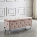 [ Monica Rectangular Storage Ottoman in Blush ] - Custom Furniture Manufacturer Brampton, Toronto, Vaughan, Mississauga, Ontario, Oakville, Hamilton