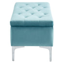[ Monica Rectangular Storage Ottoman in Teal/Silver ] - Custom Furniture Manufacturer Brampton, Toronto, Vaughan, Mississauga, Ontario, Oakville, Hamilton