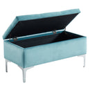 [ Monica Rectangular Storage Ottoman in Teal/Silver ] - Custom Furniture Manufacturer Brampton, Toronto, Vaughan, Mississauga, Ontario, Oakville, Hamilton