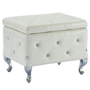 [ Monica Square Storage Ottoman in White ] - Custom Furniture Manufacturer Brampton, Toronto, Vaughan, Mississauga, Ontario, Oakville, Hamilton