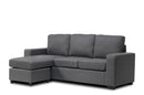 Infinite L Shape Grey Fabric Sectional Sofa Reversible With Throw Pillows