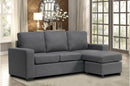 Infinite L Shape Grey Fabric Sectional Sofa Reversible With Throw Pillows