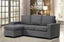 Infinite L Shape Grey Fabric Sectional Sofa Reversible With Throw Pillows