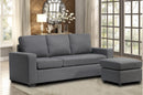 Infinite L Shape Grey Fabric Sectional Sofa Reversible With Throw Pillows