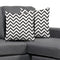 Infinite L Shape Grey Fabric Sectional Sofa Reversible With Throw Pillows