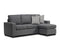 Infinite L Shape Grey Fabric Sectional Sofa Reversible With Throw Pillows