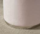 [ Opie Round Ottoman in Blush & Silver ] - Custom Furniture Manufacturer Brampton, Toronto, Vaughan, Mississauga, Ontario, Oakville, Hamilton