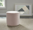 [ Opie Round Ottoman in Blush & Silver ] - Custom Furniture Manufacturer Brampton, Toronto, Vaughan, Mississauga, Ontario, Oakville, Hamilton