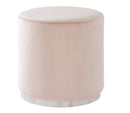 [ Opie Round Ottoman in Blush & Silver ] - Custom Furniture Manufacturer Brampton, Toronto, Vaughan, Mississauga, Ontario, Oakville, Hamilton