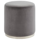 [ Opie Round Ottoman in Grey & Silver ] - Custom Furniture Manufacturer Brampton, Toronto, Vaughan, Mississauga, Ontario, Oakville, Hamilton