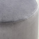 [ Opie Round Ottoman in Grey & Silver ] - Custom Furniture Manufacturer Brampton, Toronto, Vaughan, Mississauga, Ontario, Oakville, Hamilton
