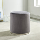 [ Opie Round Ottoman in Grey & Silver ] - Custom Furniture Manufacturer Brampton, Toronto, Vaughan, Mississauga, Ontario, Oakville, Hamilton