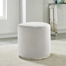 [ Opie Round Ottoman in Ivory & Silver ] - Custom Furniture Manufacturer Brampton, Toronto, Vaughan, Mississauga, Ontario, Oakville, Hamilton