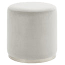 [ Opie Round Ottoman in Ivory & Silver ] - Custom Furniture Manufacturer Brampton, Toronto, Vaughan, Mississauga, Ontario, Oakville, Hamilton