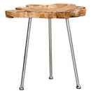 [ Paris Accent Table in Natural with Chrome Legs ] - Custom Furniture Manufacturer Brampton, Toronto, Vaughan, Mississauga, Ontario, Oakville, Hamilton