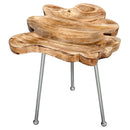 [ Paris Accent Table in Natural with Chrome Legs ] - Custom Furniture Manufacturer Brampton, Toronto, Vaughan, Mississauga, Ontario, Oakville, Hamilton