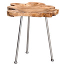 [ Paris Accent Table in Natural with Chrome Legs ] - Custom Furniture Manufacturer Brampton, Toronto, Vaughan, Mississauga, Ontario, Oakville, Hamilton