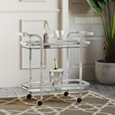 [ Prime 2 - Tier Bar Cart in Chrome ] - Custom Furniture Manufacturer Brampton, Toronto, Vaughan, Mississauga, Ontario, Oakville, Hamilton