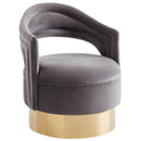 [ Quinn Accent Chair in Grey & Gold ] - Custom Furniture Manufacturer Brampton, Toronto, Vaughan, Mississauga, Ontario, Oakville, Hamilton