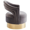 [ Quinn Accent Chair in Grey & Gold ] - Custom Furniture Manufacturer Brampton, Toronto, Vaughan, Mississauga, Ontario, Oakville, Hamilton