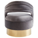 [ Quinn Accent Chair in Grey & Gold ] - Custom Furniture Manufacturer Brampton, Toronto, Vaughan, Mississauga, Ontario, Oakville, Hamilton