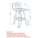 [ Revon 26'' Counter Stool, set of 2, in Charcoal ] - Custom Furniture Manufacturer Brampton, Toronto, Vaughan, Mississauga, Ontario, Oakville, Hamilton