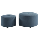 [ Ritu 2pc Round Ottoman set in Blue ] - Custom Furniture Manufacturer Brampton, Toronto, Vaughan, Mississauga, Ontario, Oakville, Hamilton