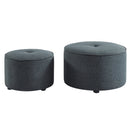 [ Ritu 2pc Round Ottoman set in Grey ] - Custom Furniture Manufacturer Brampton, Toronto, Vaughan, Mississauga, Ontario, Oakville, Hamilton