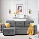 Grey sectional sofa bed with storage