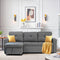 Grey sectional sofa bed with storage