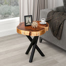 [ Shlok Accent Table in Natural with Black Legs ] - Custom Furniture Manufacturer Brampton, Toronto, Vaughan, Mississauga, Ontario, Oakville, Hamilton