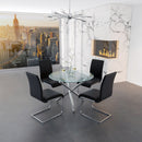 [ Solar/Zeena 5pc Dining Set, Black ] - Custom Furniture Manufacturer Brampton, Toronto, Vaughan, Mississauga, Ontario, Oakville, Hamilton