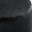 [ Sona Round Ottoman in Black & Gold ] - Custom Furniture Manufacturer Brampton, Toronto, Vaughan, Mississauga, Ontario, Oakville, Hamilton
