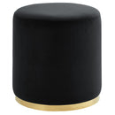 [ Sona Round Ottoman in Black & Gold ] - Custom Furniture Manufacturer Brampton, Toronto, Vaughan, Mississauga, Ontario, Oakville, Hamilton