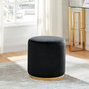 [ Sona Round Ottoman in Black & Gold ] - Custom Furniture Manufacturer Brampton, Toronto, Vaughan, Mississauga, Ontario, Oakville, Hamilton