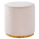 [ Sona Round Ottoman in Blush & Gold ] - Custom Furniture Manufacturer Brampton, Toronto, Vaughan, Mississauga, Ontario, Oakville, Hamilton