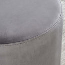 [ Sona Round Ottoman in Grey & Gold ] - Custom Furniture Manufacturer Brampton, Toronto, Vaughan, Mississauga, Ontario, Oakville, Hamilton