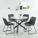[ Susan/Vince 5pc Dining Set, Black/Vintage Charcoal ] - Custom Furniture Manufacturer Brampton, Toronto, Vaughan, Mississauga, Ontario, Oakville, Hamilton