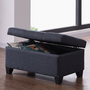 [ Sylvia Rectangular Storage Ottoman in Grey - Blue ] - Custom Furniture Manufacturer Brampton, Toronto, Vaughan, Mississauga, Ontario, Oakville, Hamilton
