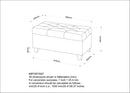[ Sylvia Rectangular Storage Ottoman in Grey - Blue ] - Custom Furniture Manufacturer Brampton, Toronto, Vaughan, Mississauga, Ontario, Oakville, Hamilton