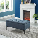 [ Taylor Rectangular Storage Ottoman in Grey - Blue/Black ] - Custom Furniture Manufacturer Brampton, Toronto, Vaughan, Mississauga, Ontario, Oakville, Hamilton