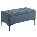 [ Taylor Rectangular Storage Ottoman in Grey - Blue/Black ] - Custom Furniture Manufacturer Brampton, Toronto, Vaughan, Mississauga, Ontario, Oakville, Hamilton