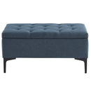 [ Taylor Rectangular Storage Ottoman in Grey - Blue/Black ] - Custom Furniture Manufacturer Brampton, Toronto, Vaughan, Mississauga, Ontario, Oakville, Hamilton