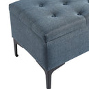 [ Taylor Rectangular Storage Ottoman in Grey - Blue/Black ] - Custom Furniture Manufacturer Brampton, Toronto, Vaughan, Mississauga, Ontario, Oakville, Hamilton