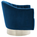 [ Tina Accent Chair in Blue & Silver ] - Custom Furniture Manufacturer Brampton, Toronto, Vaughan, Mississauga, Ontario, Oakville, Hamilton