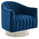 [ Tina Accent Chair in Blue & Silver ] - Custom Furniture Manufacturer Brampton, Toronto, Vaughan, Mississauga, Ontario, Oakville, Hamilton