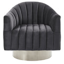 [ Tina Accent Chair in Grey & Silver ] - Custom Furniture Manufacturer Brampton, Toronto, Vaughan, Mississauga, Ontario, Oakville, Hamilton