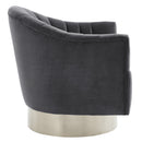 [ Tina Accent Chair in Grey & Silver ] - Custom Furniture Manufacturer Brampton, Toronto, Vaughan, Mississauga, Ontario, Oakville, Hamilton